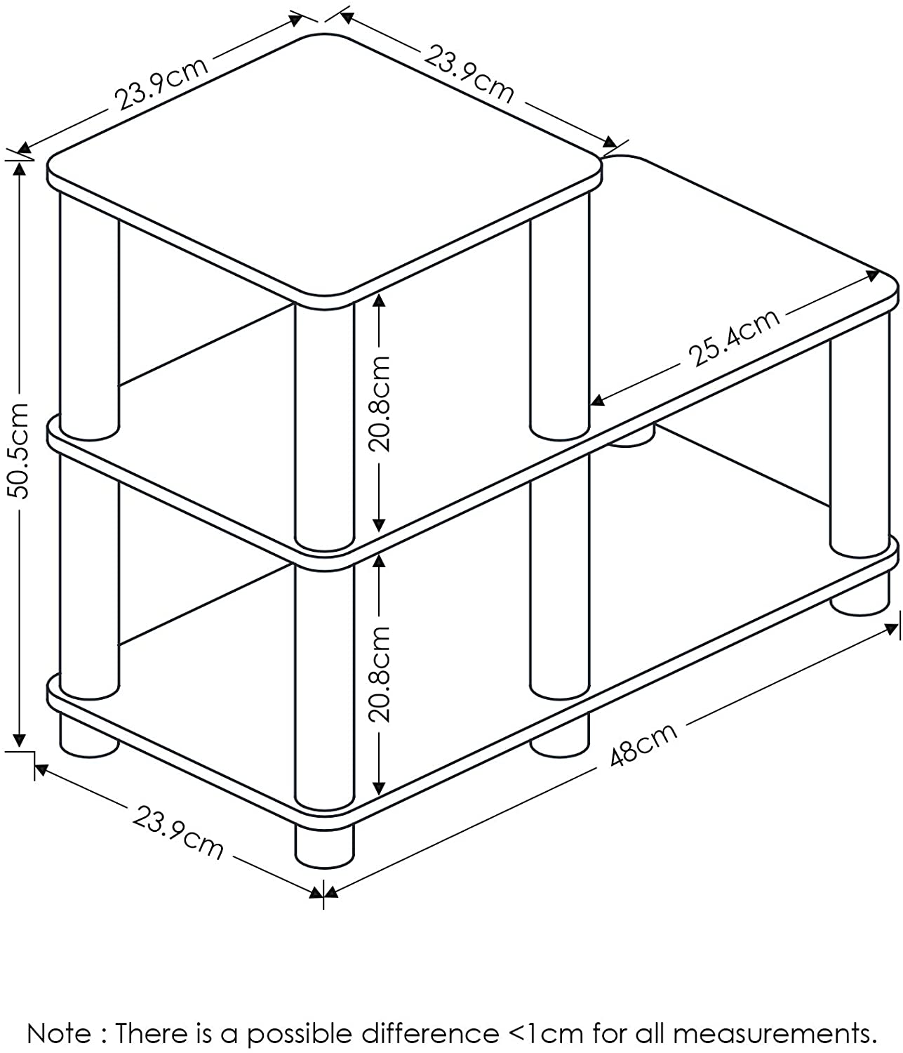 Side Tables: Turn-N-Tube Accent Decorative Shelf