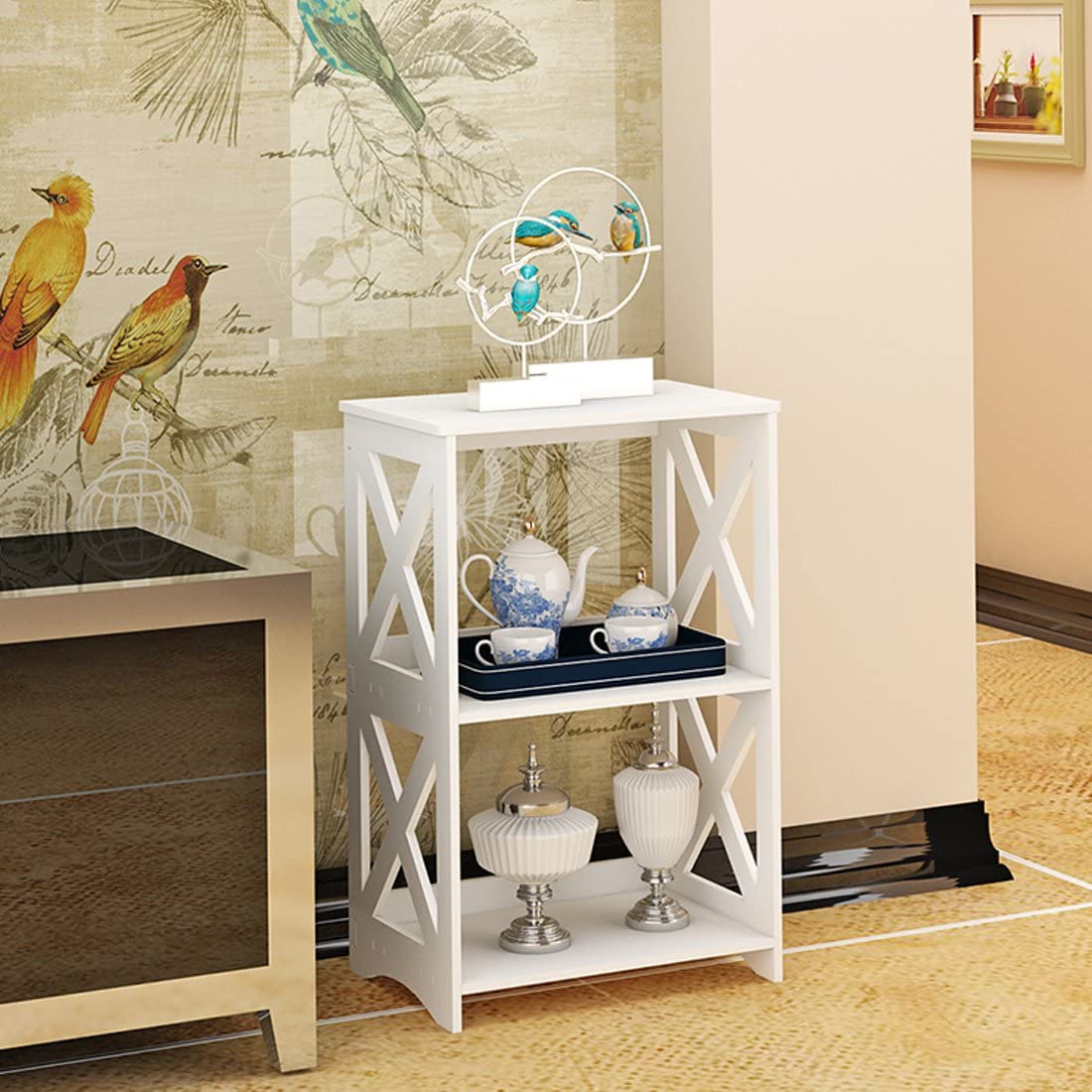 Side Tables: White 2 Tier End Table