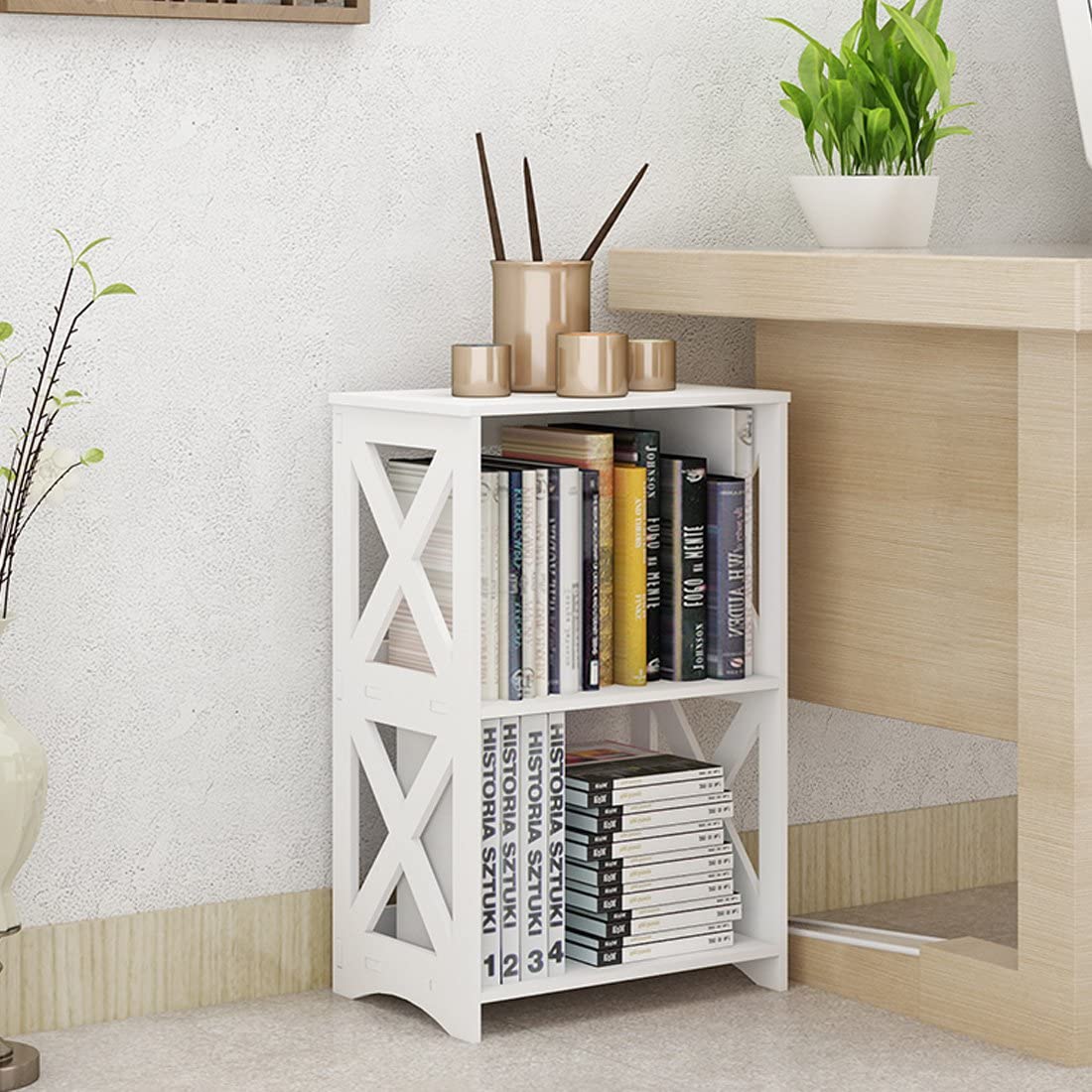Side Tables: White 2 Tier End Table