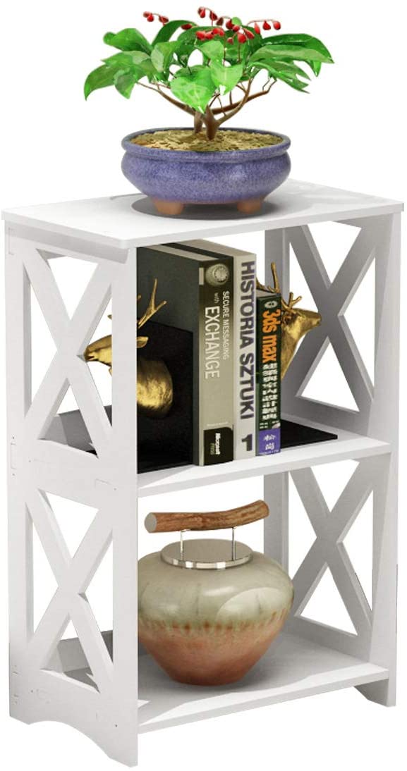 Side Tables: White 2 Tier End Table