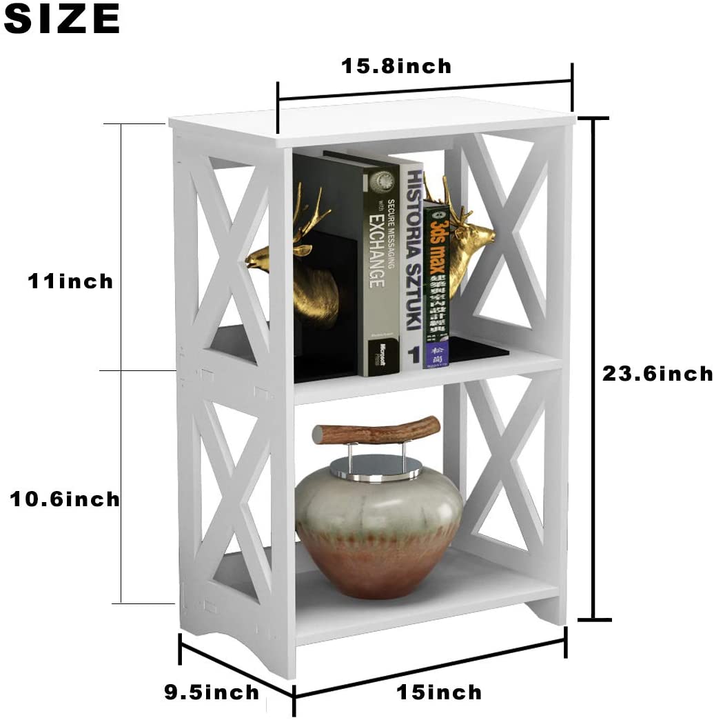 Side Tables: White 2 Tier End Table