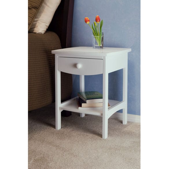 Side Tables: Wood Claire Accent Table, White