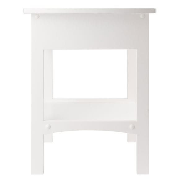 Side Tables: Wood Claire Accent Table, White