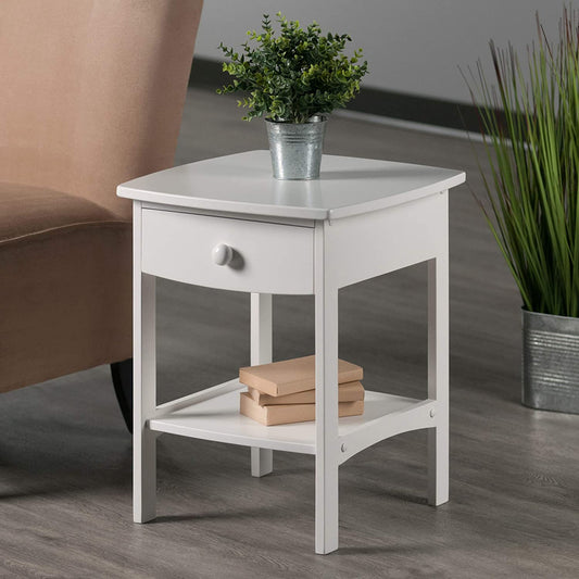 Side Tables: Wood Claire Accent Table, White