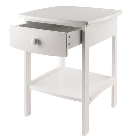Side Tables: Wood Claire Accent Table, White