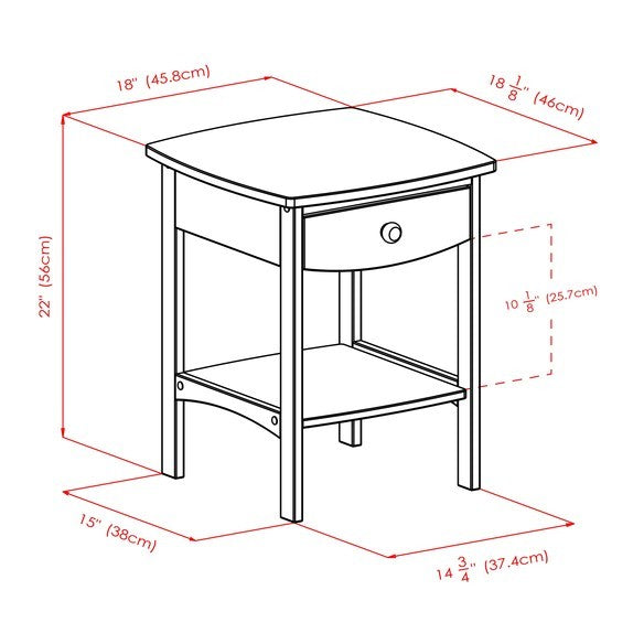 Side Tables: Wood Claire Accent Table, White