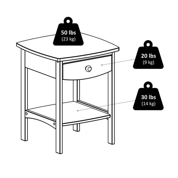Side Tables: Wood Claire Accent Table, White