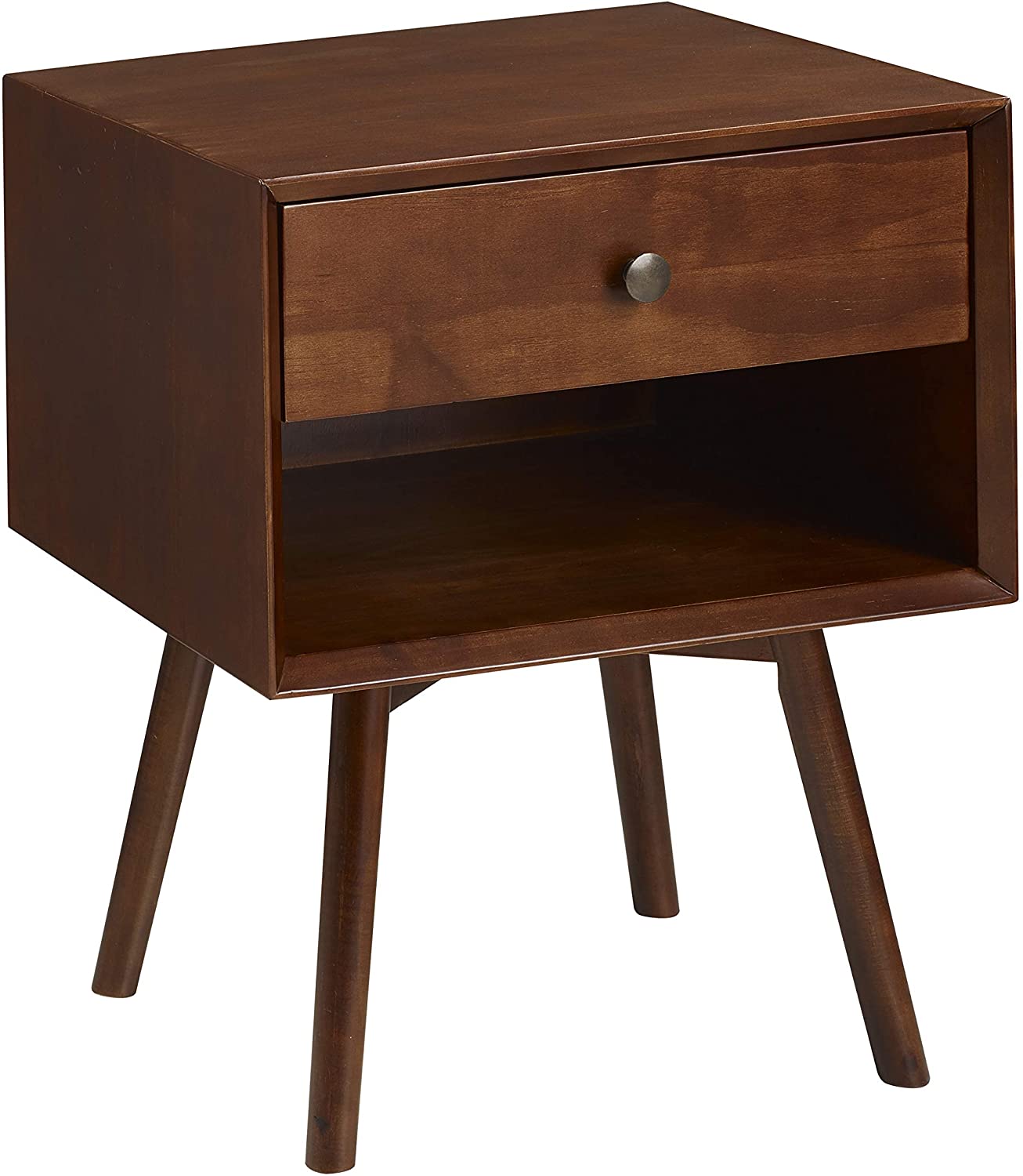 Side Tables: Wood Nightstand Side Bedroom Storage Drawer and Shelf Bedside End Table