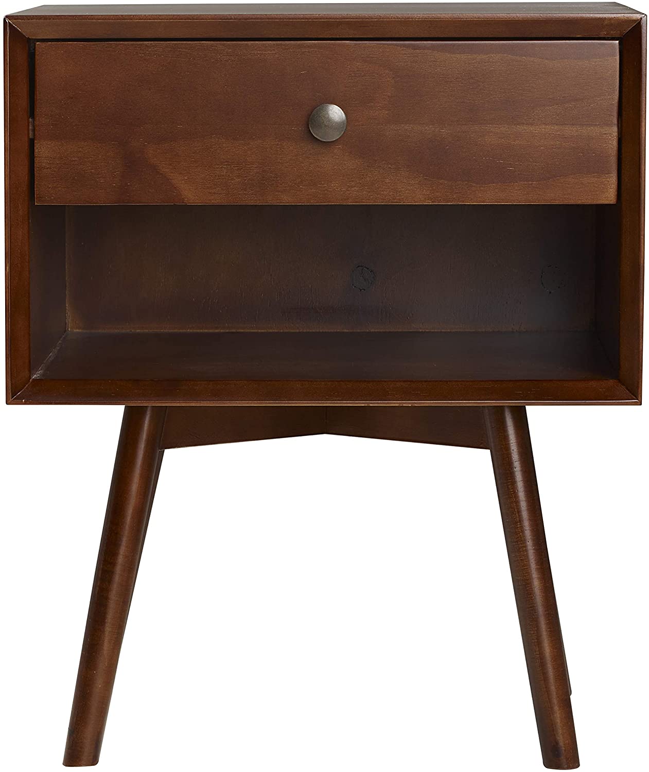Side Tables: Wood Nightstand Side Bedroom Storage Drawer and Shelf Bedside End Table
