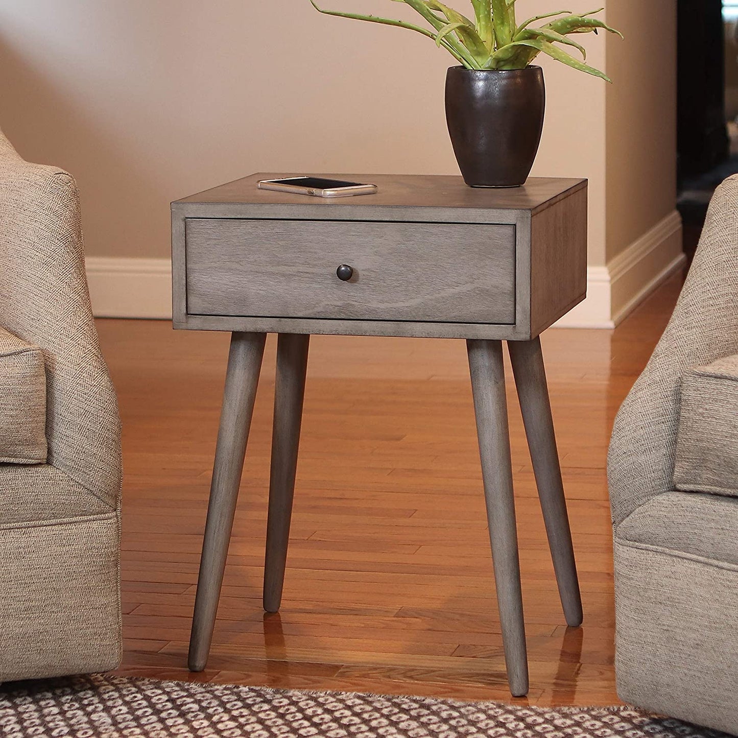 Side Tables: Wood One Drawer Side Table