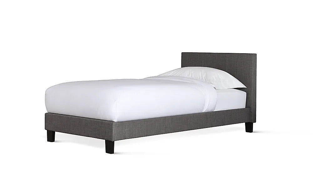 Single Bed: Berlin Style Grey Fabric Single Bed