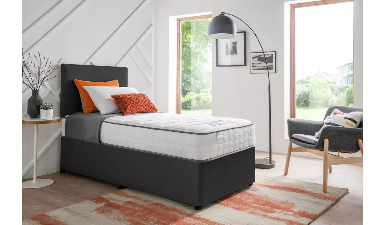 Single Bed: Charcoal Single Divan Bed