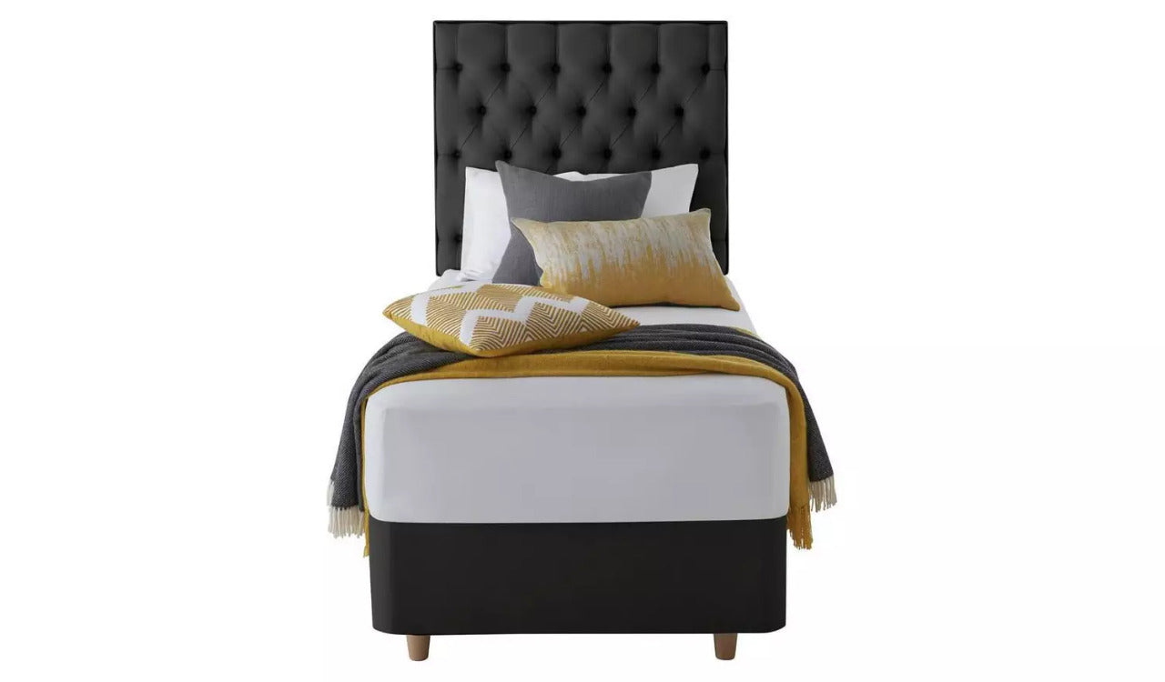 Single Bed: Ebony 2 Drawer Single Divan Bed