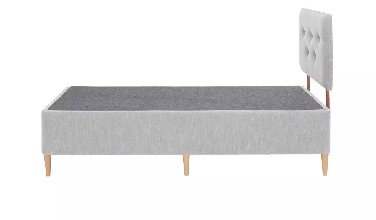 Single Bed: Light Grey Single Divan Bed