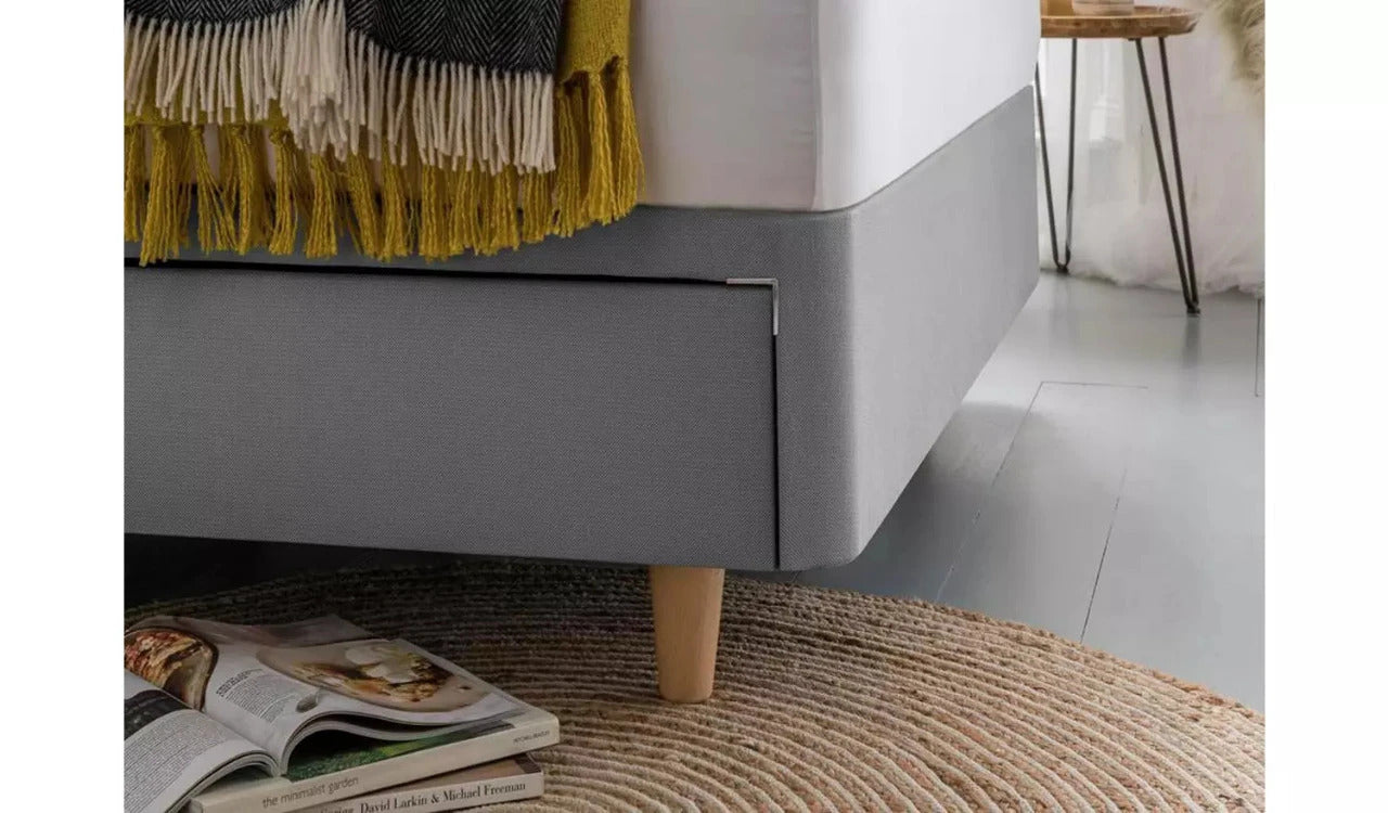 Single Bed: Luxury Fabric 2 Drawer Single Divan Bed