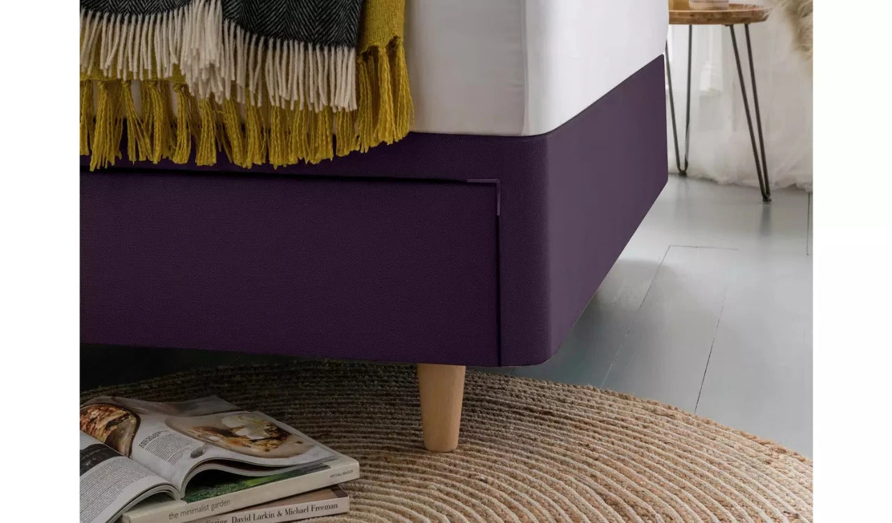 Single Bed: Luxury Fabric 2 Drawer Single Divan Bed