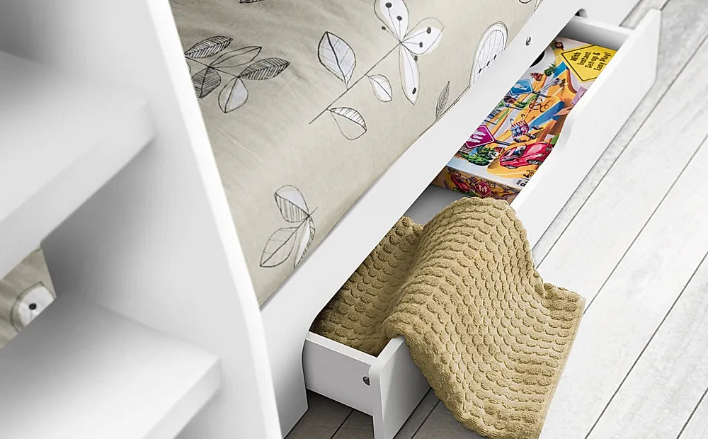 Bunk Bed: Midsleeper Bunk Bed with Storage Single Bed