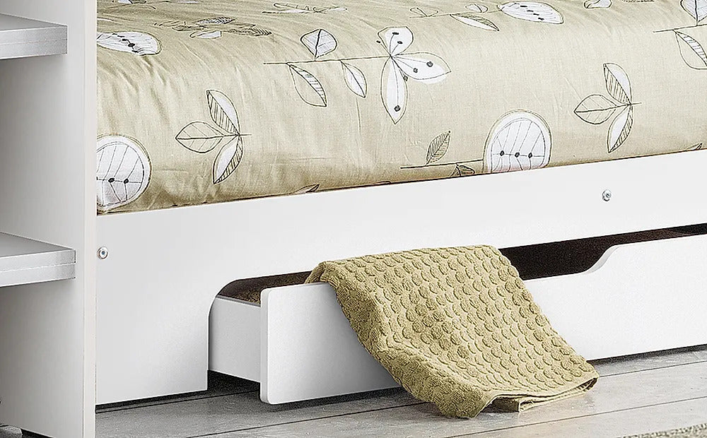 Bunk Bed: Midsleeper Bunk Bed with Storage Single Bed