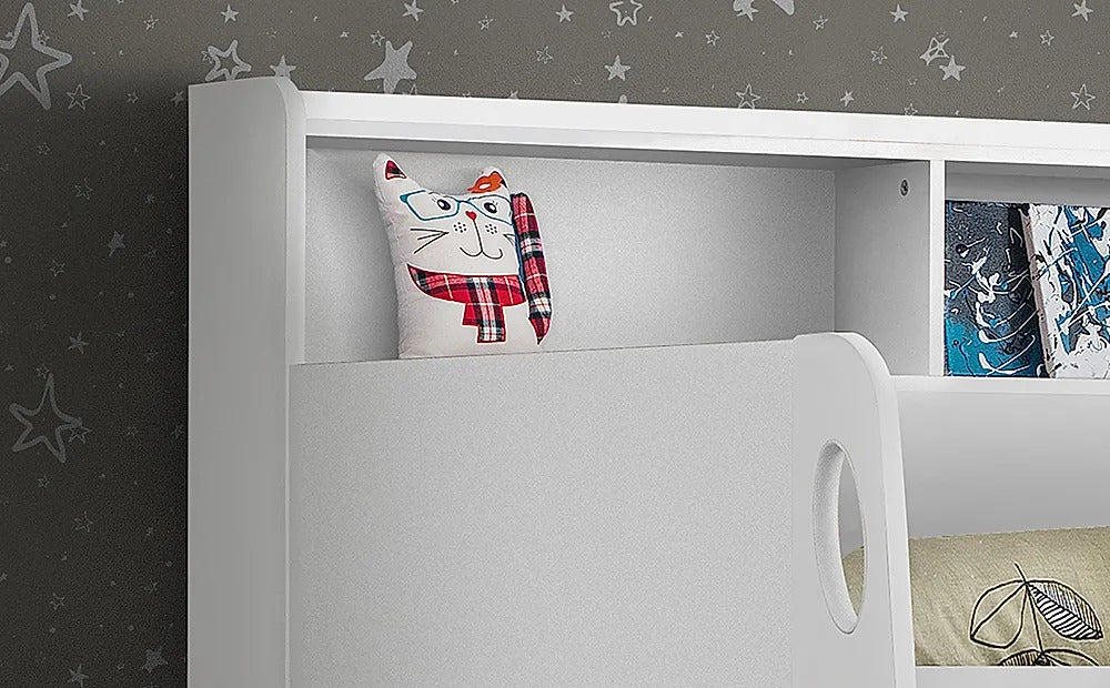 Bunk Bed: Midsleeper Bunk Bed with Storage Single Bed