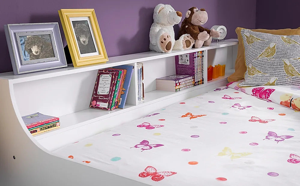 Single Bed: White Storage Day Bed with Trundle