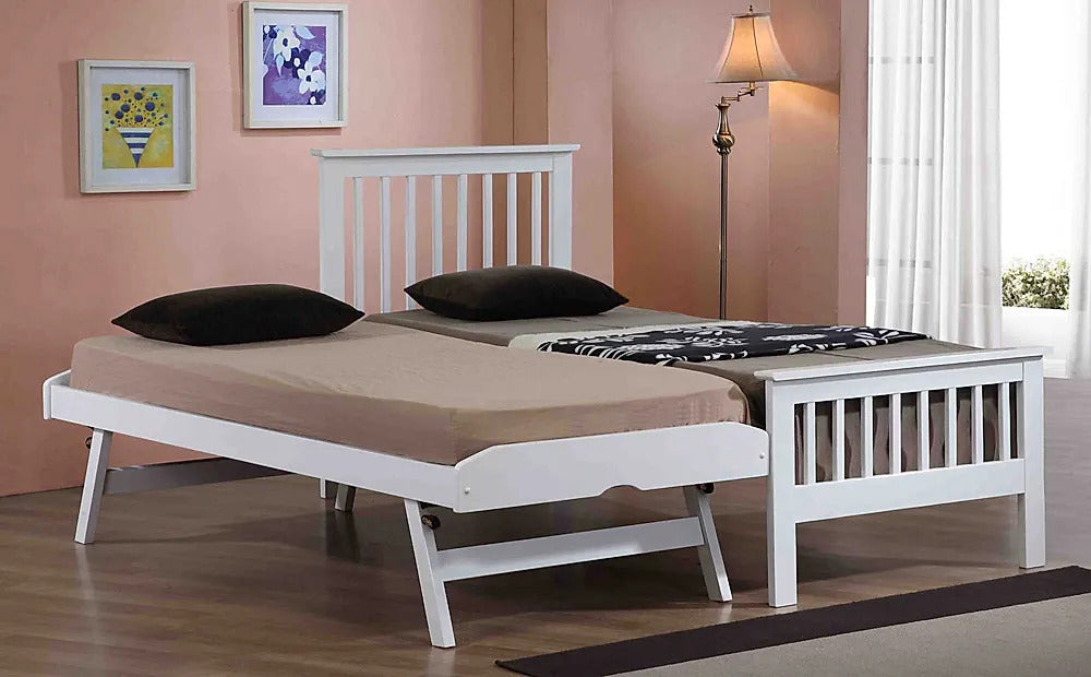 Single Bed: Wooden Single Guest Bed