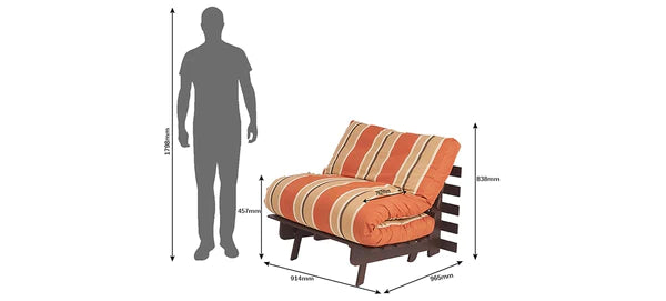 Futon: Wooden Single Futon Sofa Cum Bed