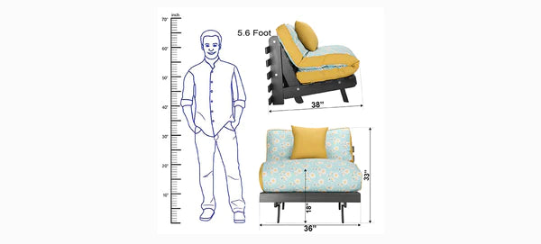 Futon: Wooden Single Futon Sofa Cum Bed