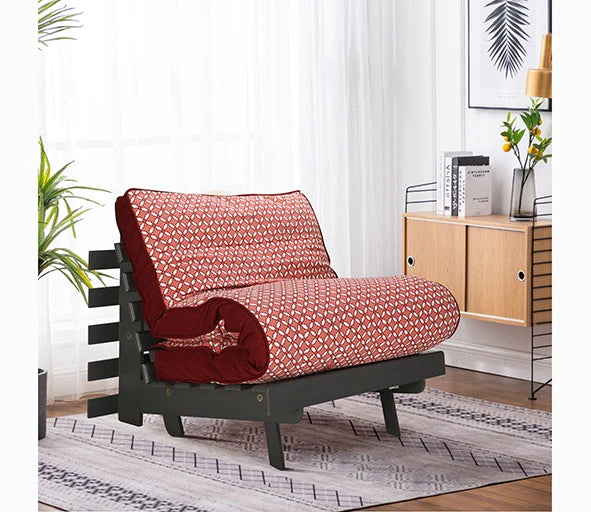 Futon: Wooden Single Futon Sofa Cum Bed