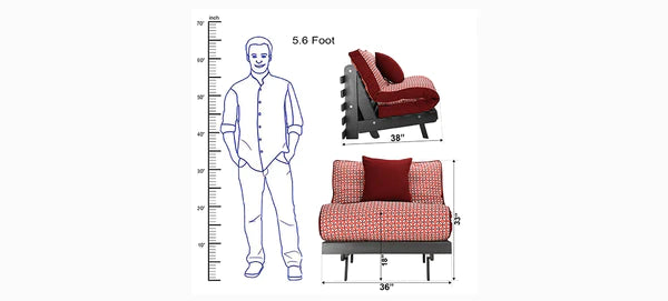 Futon: Wooden Single Futon Sofa Cum Bed