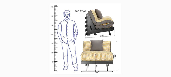 Futon: Wooden Single Futon Sofa Cum Bed