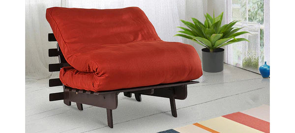 Futon: Wooden Single Futon Sofa Cum Bed