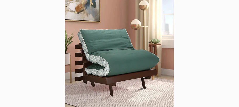 Futon: Wooden Single Futon Sofa Cum Bed