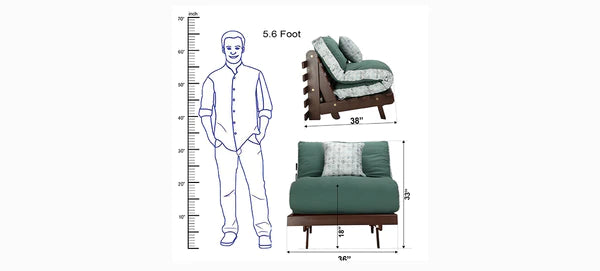 Futon: Wooden Single Futon Sofa Cum Bed