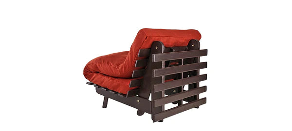 Futon: Wooden Single Futon Sofa Cum Bed