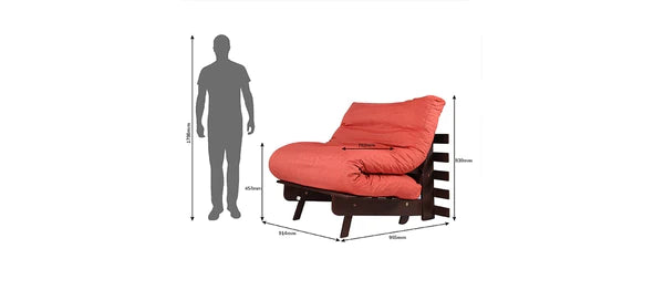 Futon: Wooden Single Futon Sofa Cum Bed