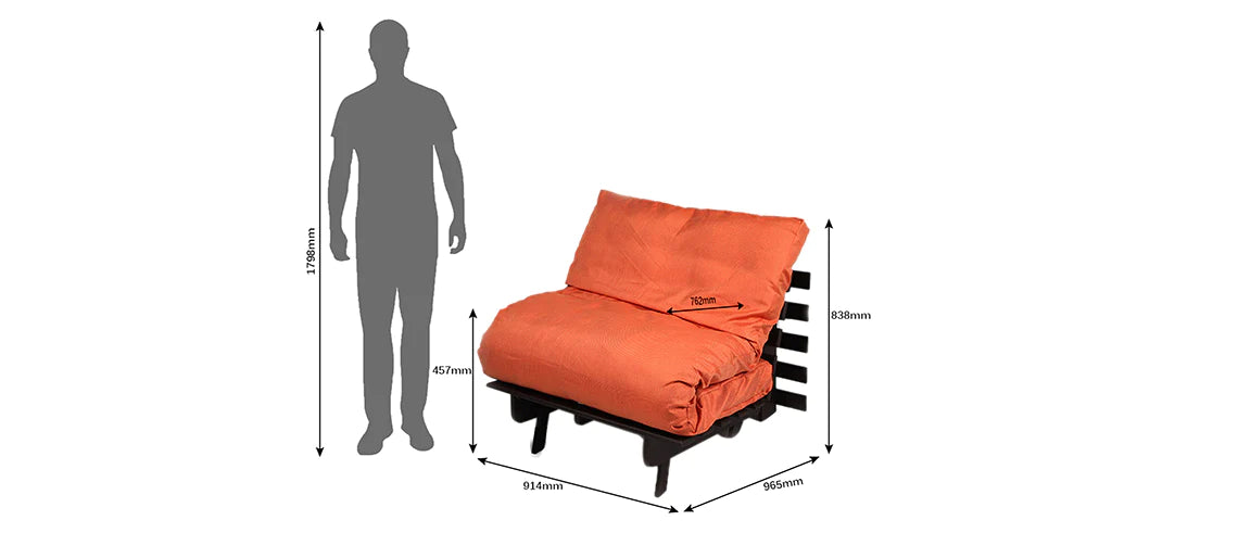 Futon: Wooden Single Futon Sofa Cum Bed
