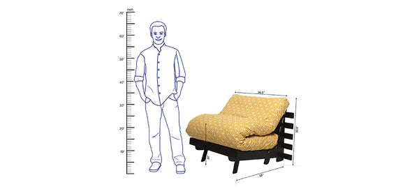 Futon: Wooden Single Futon Sofa Cum Bed