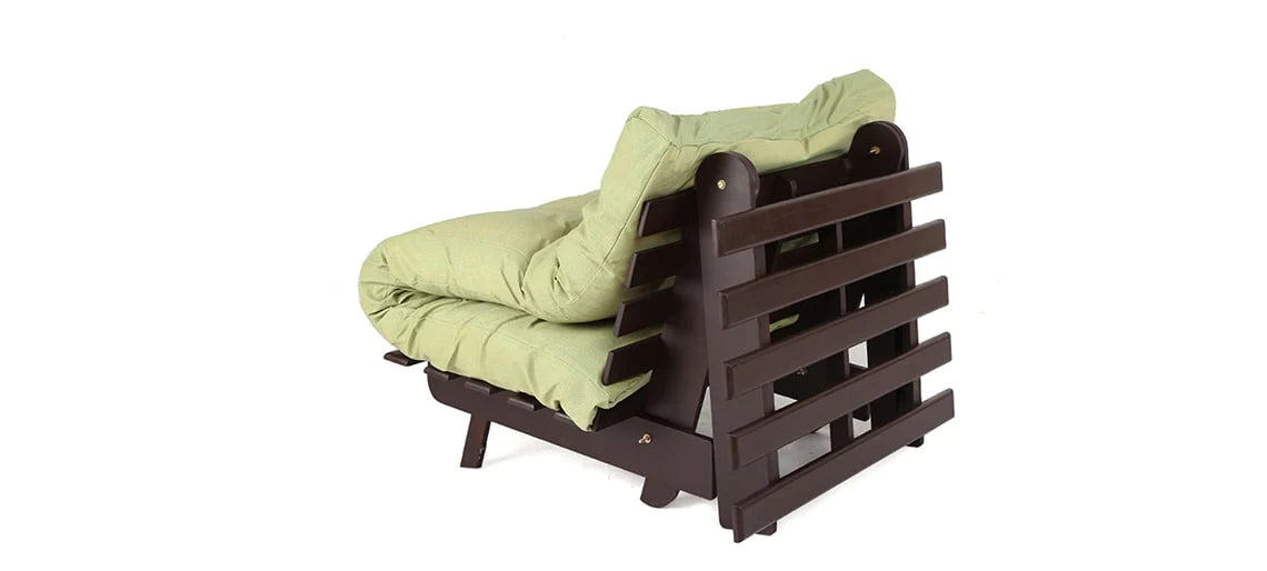 Futon: Wooden Single Futon Sofa Cum Bed