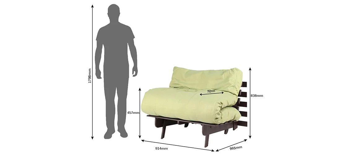 Futon: Wooden Single Futon Sofa Cum Bed