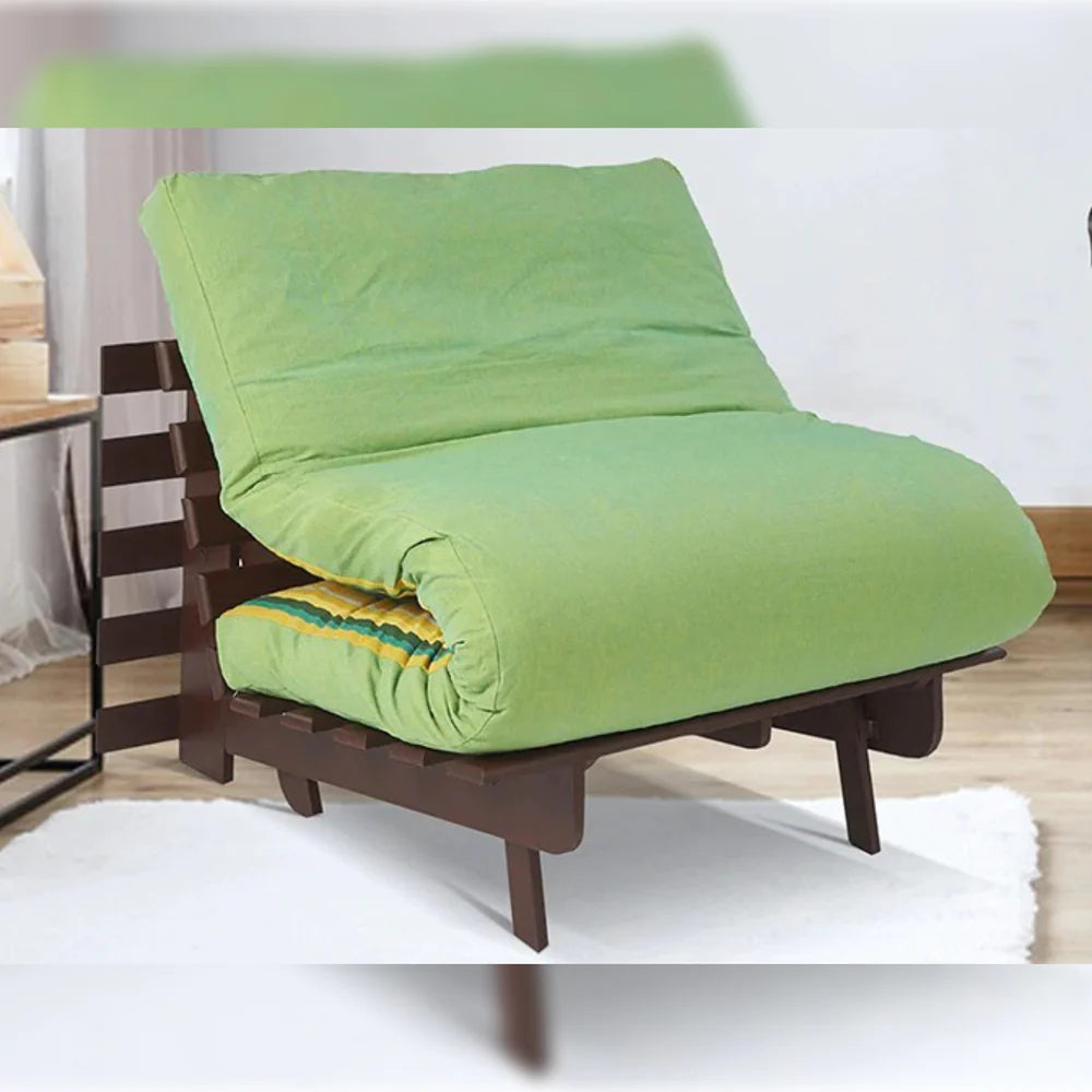 Futon: Wooden Single Futon Sofa Cum Bed