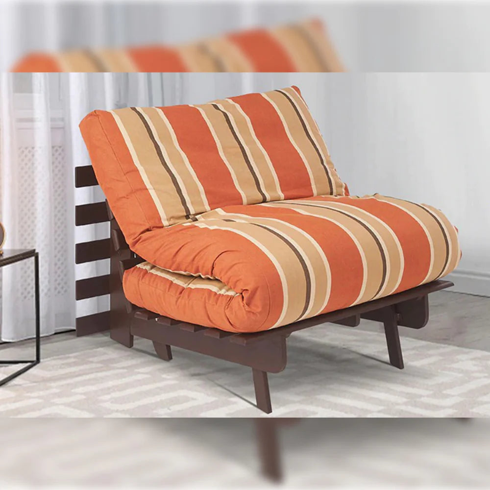 Futon: Wooden Single Futon Sofa Cum Bed