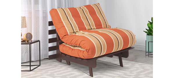 Futon: Wooden Single Futon Sofa Cum Bed