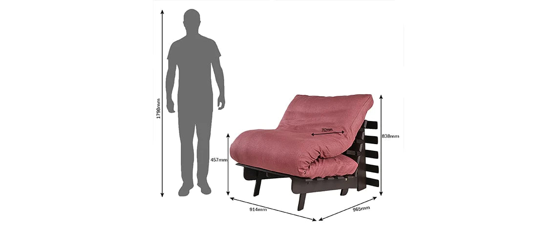 Futon: Wooden Single Futon Sofa Cum Bed
