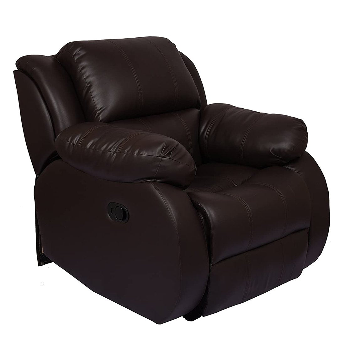 Single Seater 1 Seat Recliner Sofa with Premium Leatherette, Brown