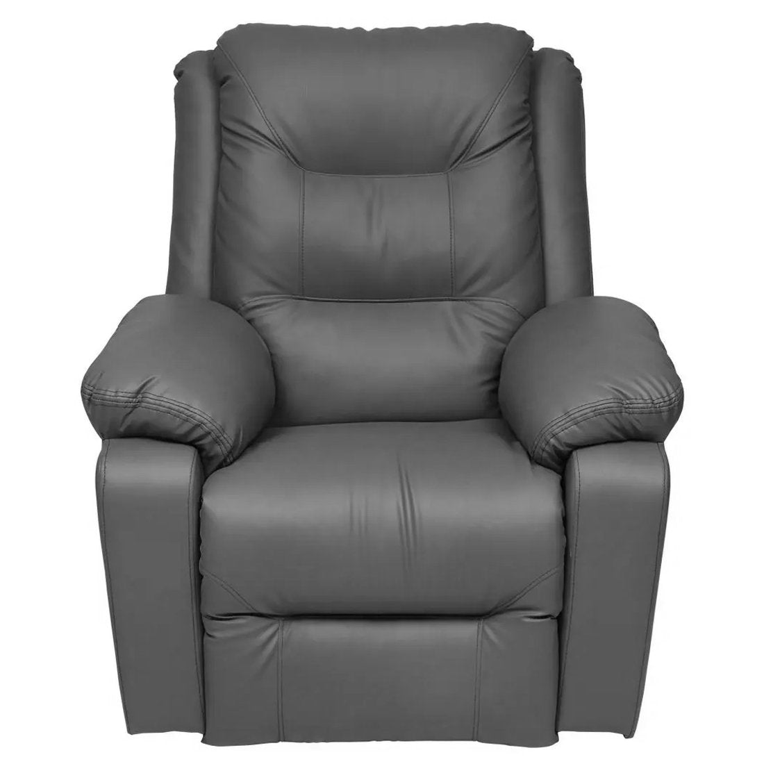 1 Seat Recliner Sofa with Premium Leatherette, Grey