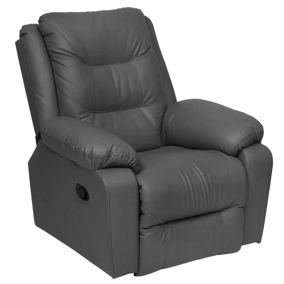 1 Seat Recliner Sofa with Premium Leatherette, Grey