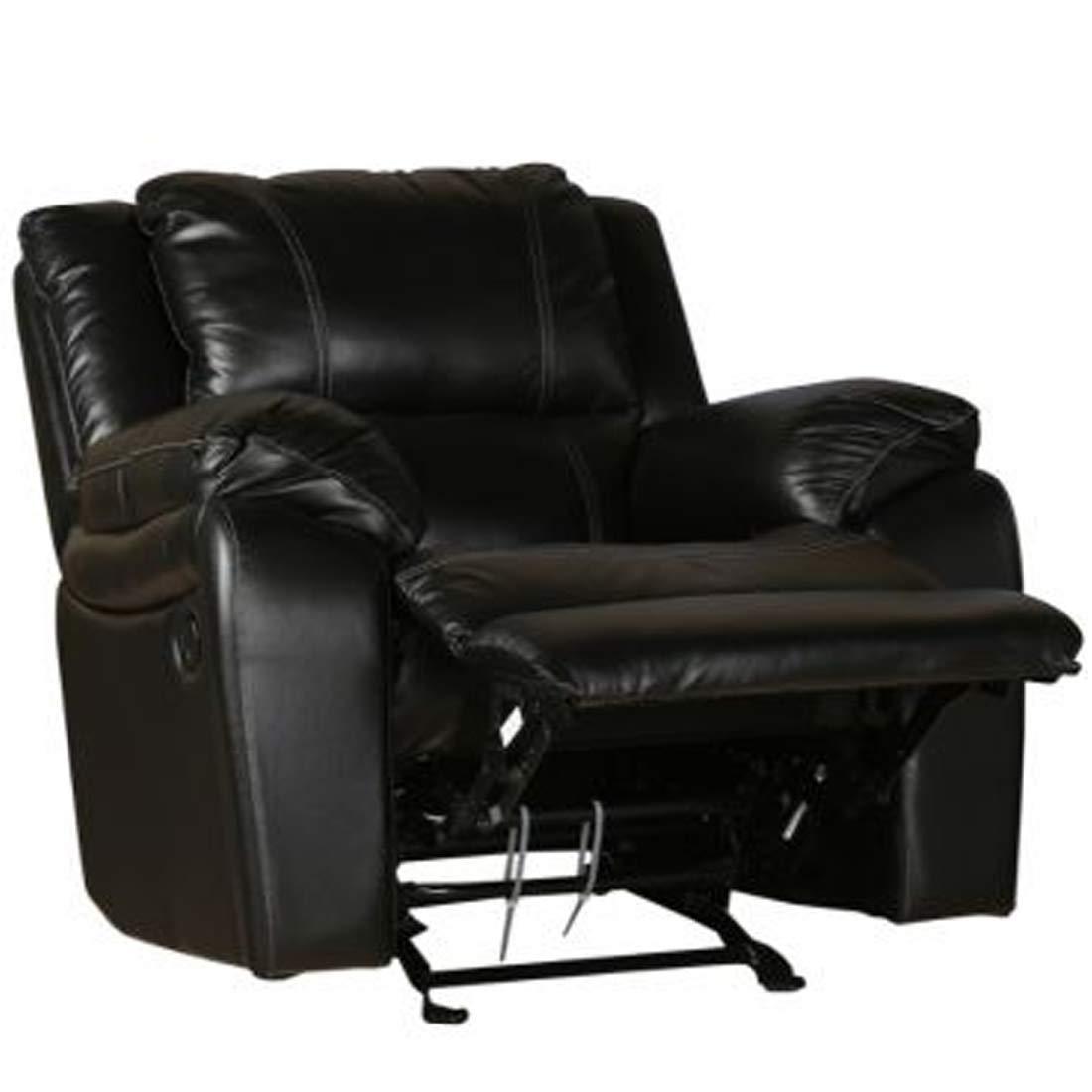 Single Seater 1 Seat Recliner Sofa with Premium Leatherette, Black
