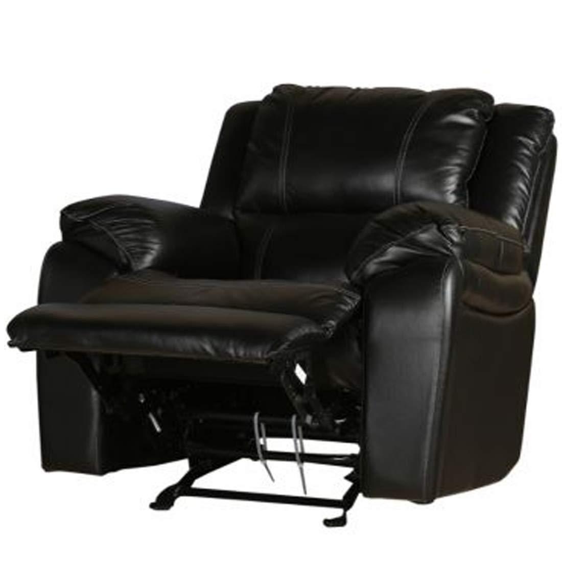 Single Seater 1 Seat Recliner Sofa with Premium Leatherette, Black