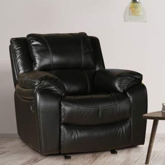 Single Seater 1 Seat Recliner Sofa with Premium Leatherette, Black