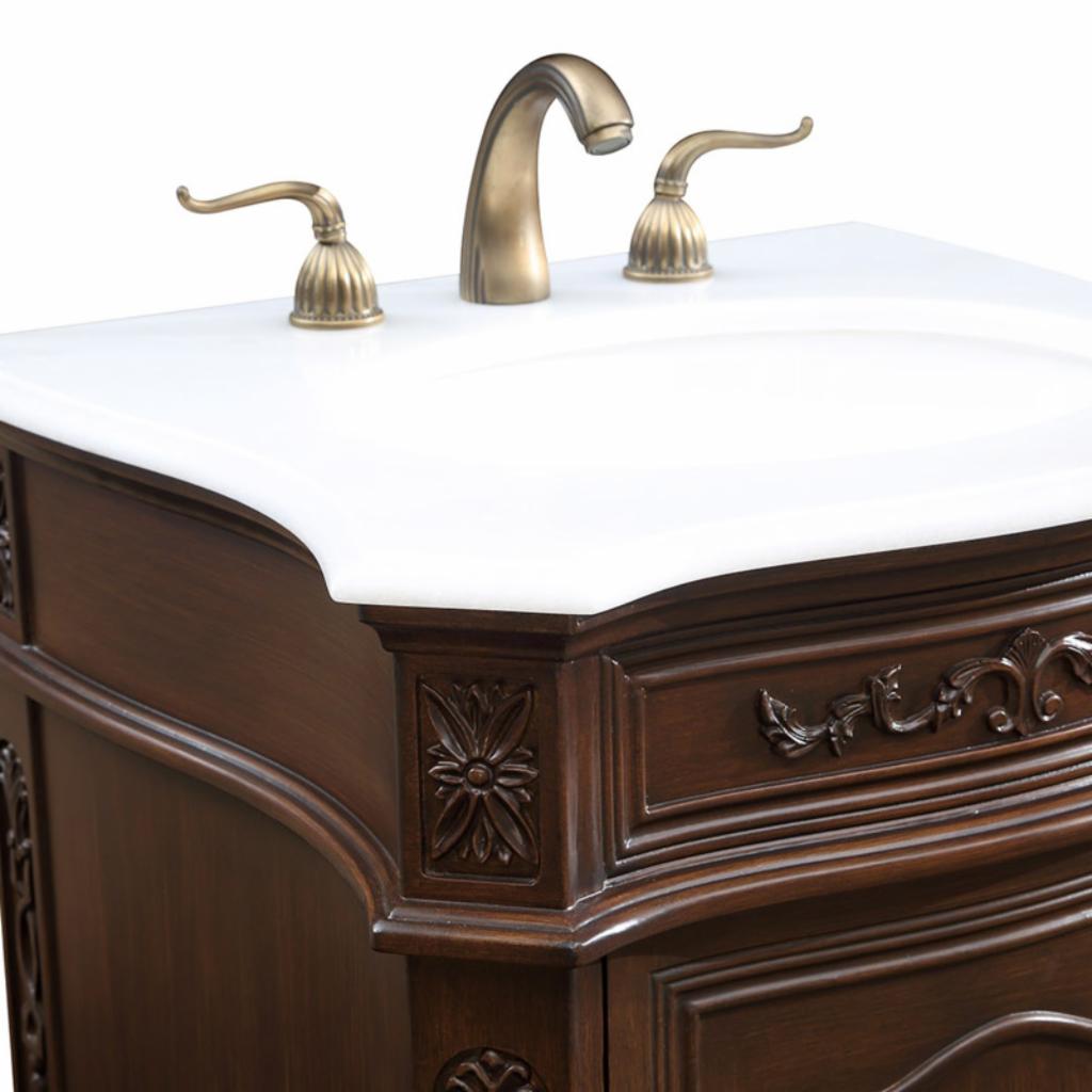 Single Sink Vanities: 24 in. Coffee Single Bathroom Vanity